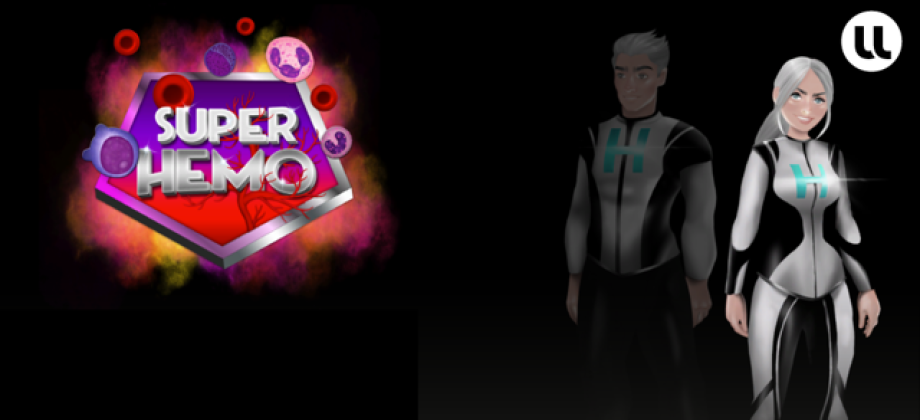 logo et page écran du jeu super hemo