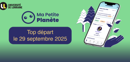 Logo ma petite planète avec la date du top départ et illustration